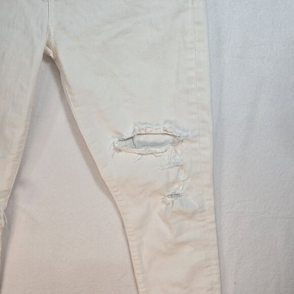 Agolde Womens Jeans Sz 29 White Distressed Sophie Crop - Picture 2 of 14